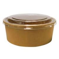 1300ml Round Kraft Deli Bowls with Lids - 300 bowls and lids